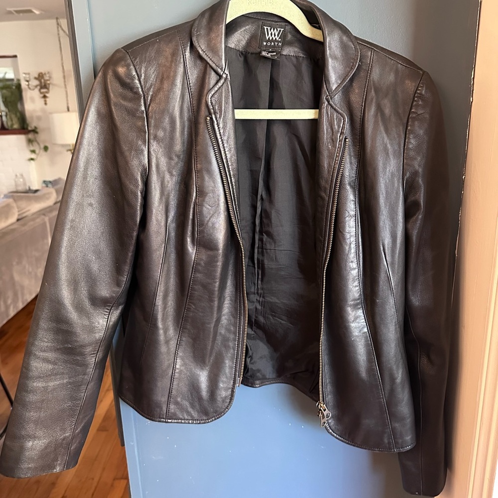 Worth black leather jacket